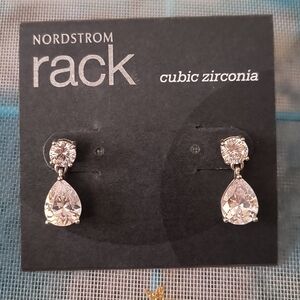 Nordstrom Silver Cubic Zirconia Drop Earrings